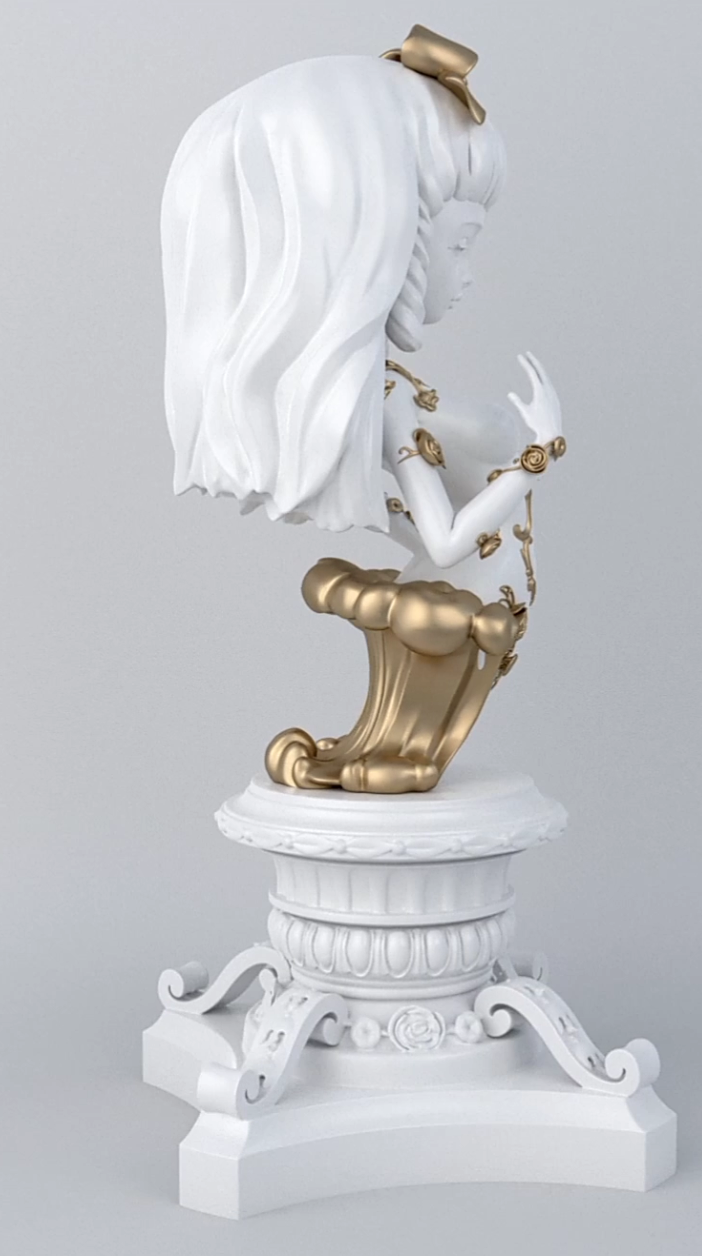 La Dauphine Sculpture White/Gold