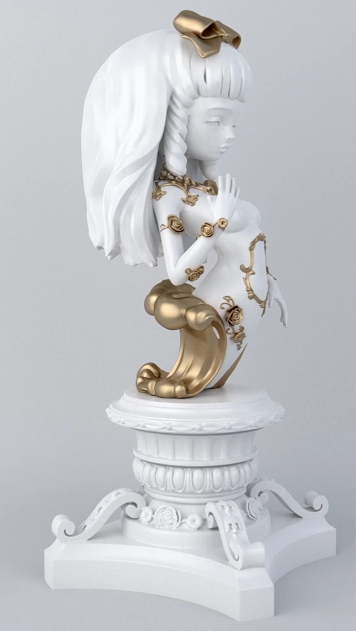 La Dauphine Sculpture White/Gold