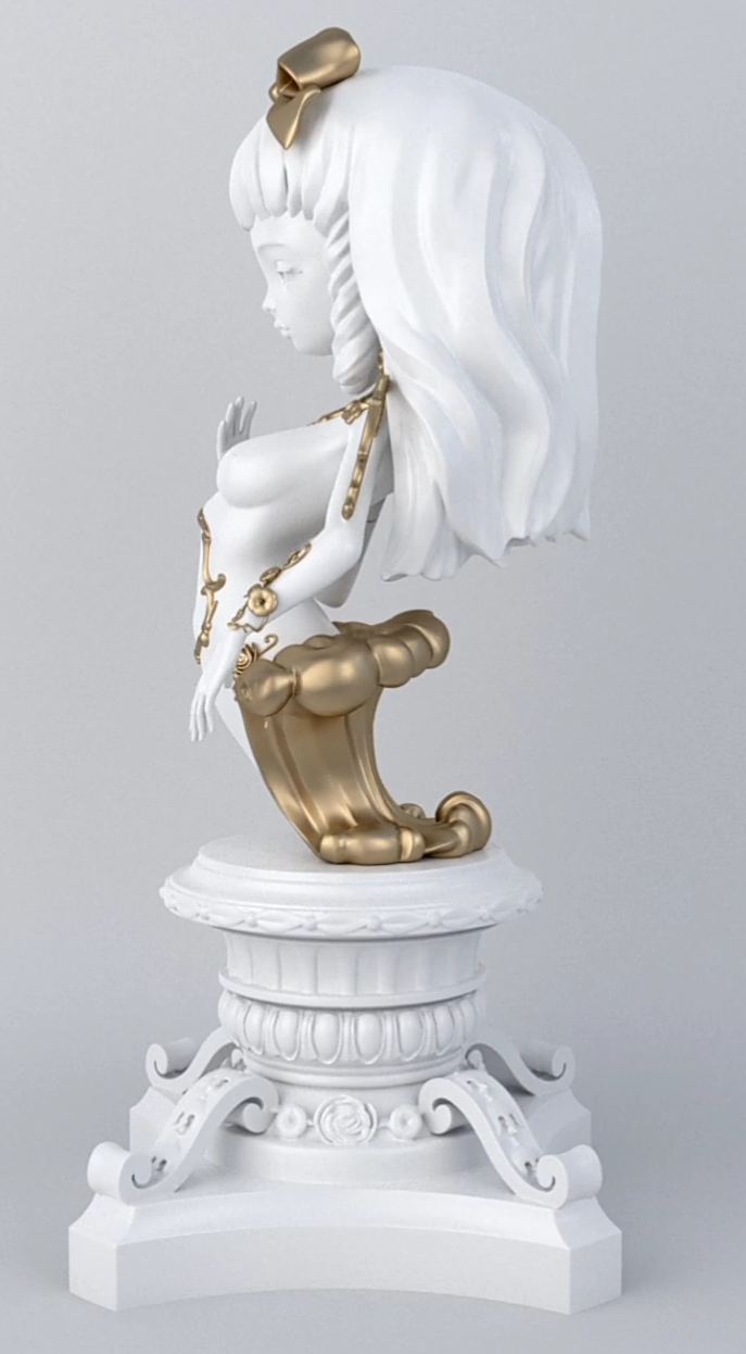La Dauphine Sculpture White/Gold