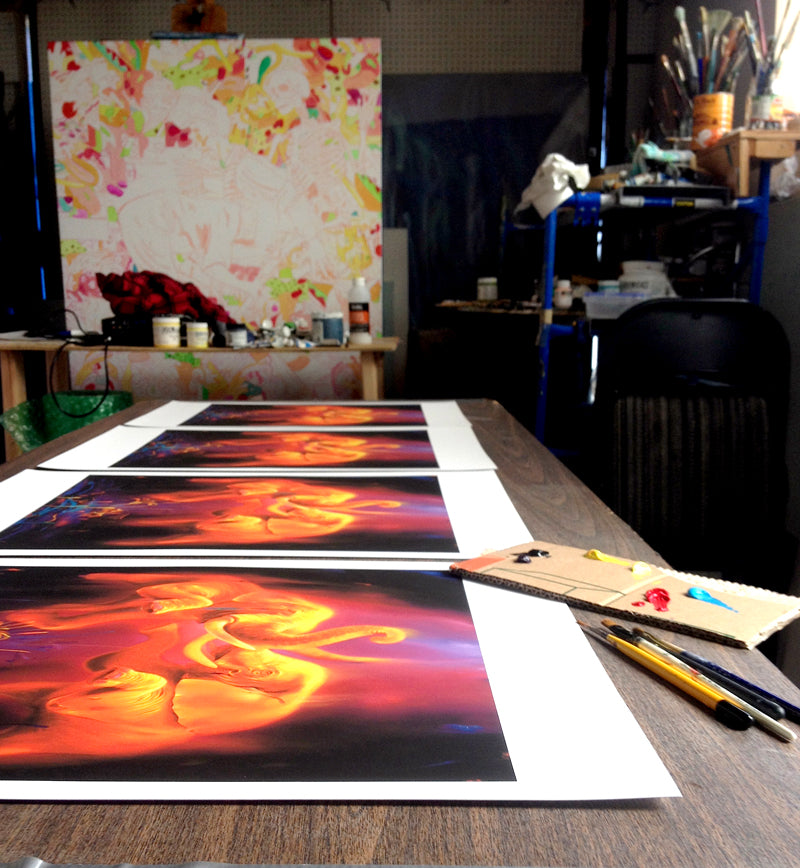 Two Makes One Hand Embellished Print by Michael Page