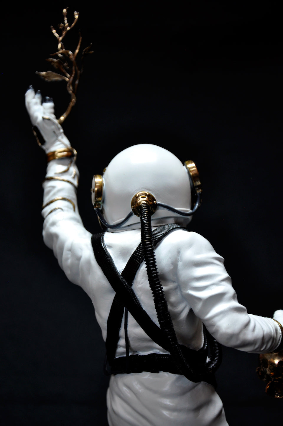 FOUNDATION White Patina Painted Bronze Sculpture