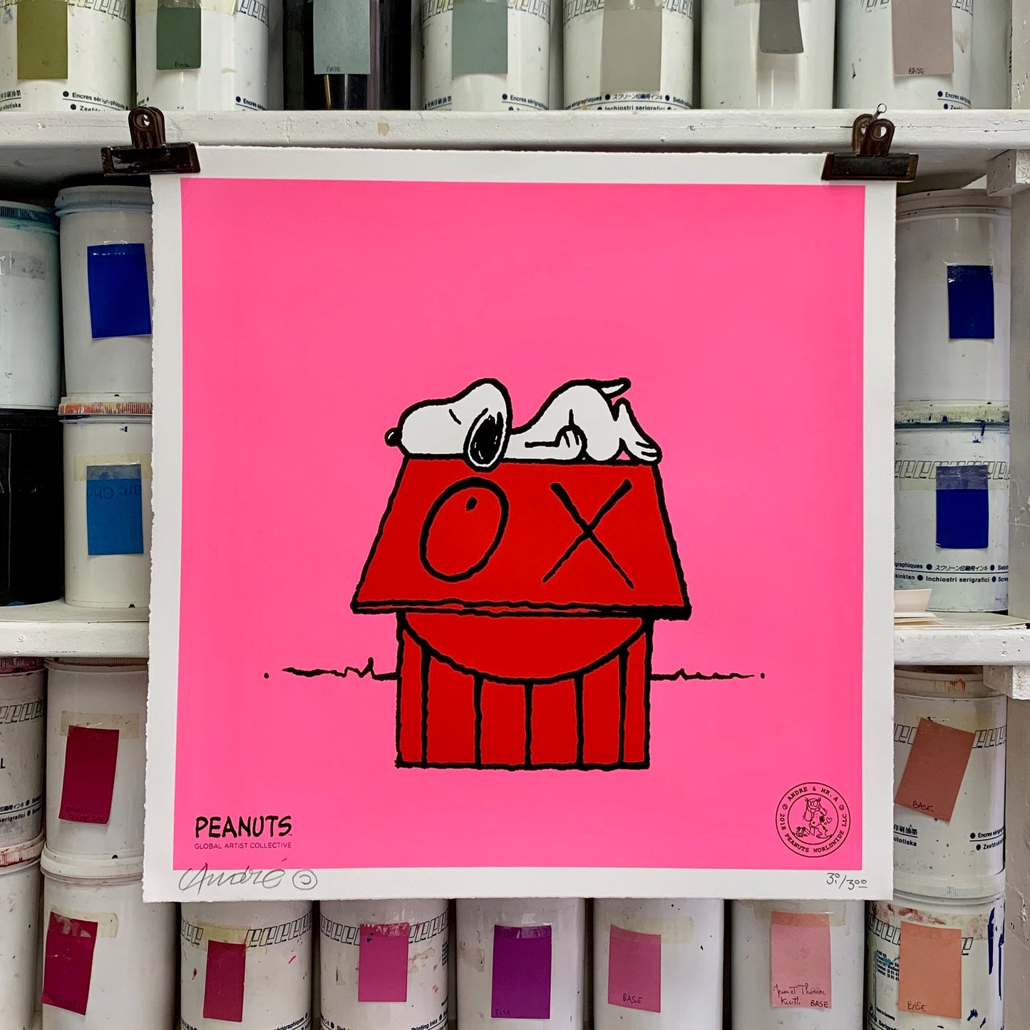 Snoopy Naps On Red House by Andre