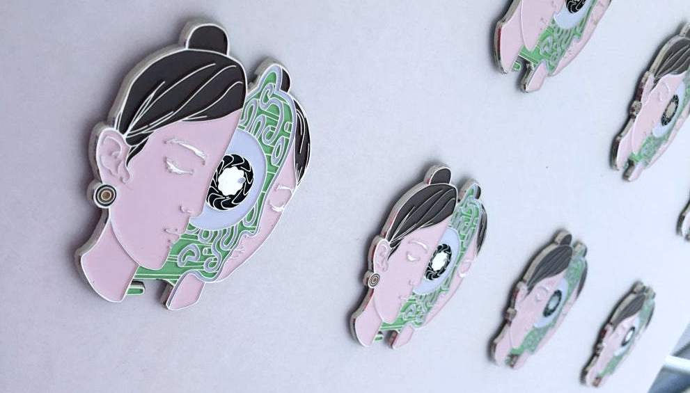 SALE - Inner Eye Green Variant Enamel Pin by Miles Johnston