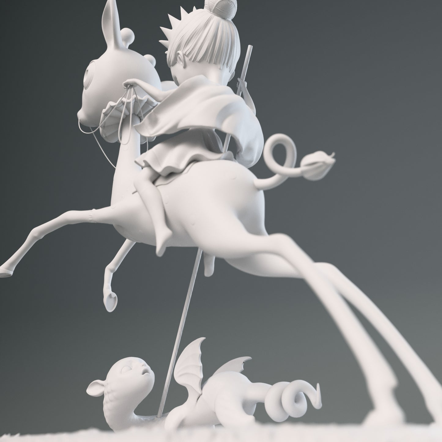 The Princess and the Prey Resin Sculpture White Colorway.