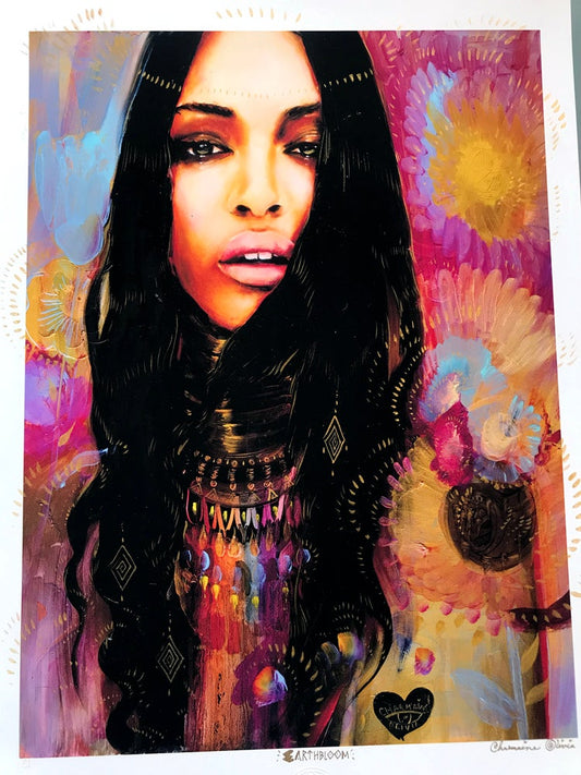 Earth Bloom Hand Embellished Limited Edition Print by Charmaine Olivia