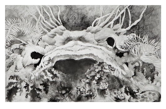 Angler Fish Swallowed the Landscape print by JeongHee