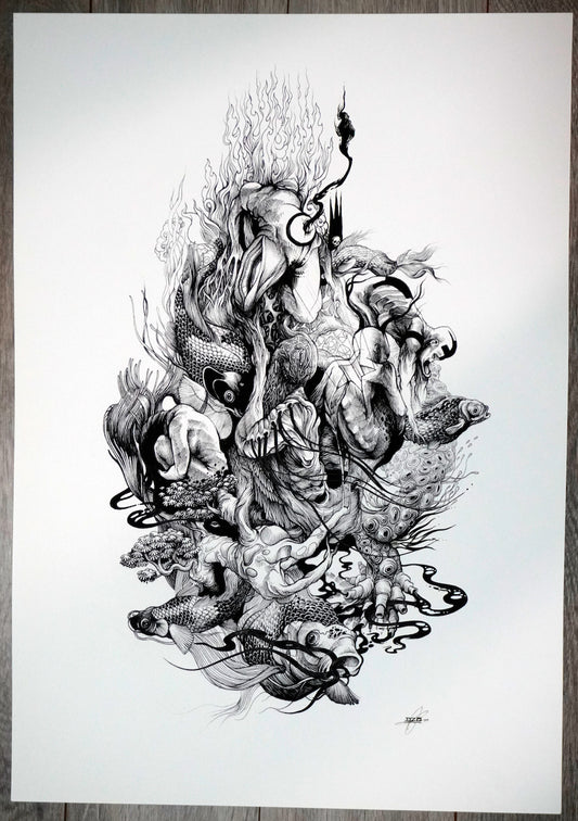 Naim. Limited edition hand Embellished Print by DZO