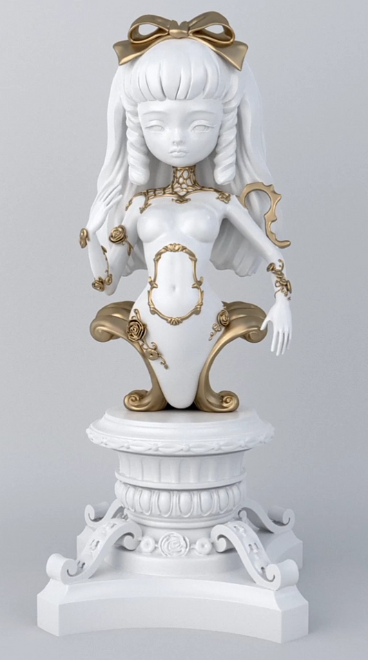 La Dauphine Sculpture White/Gold