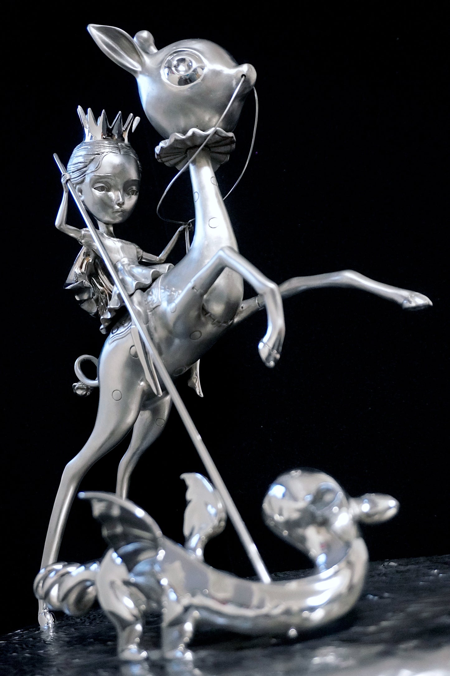 The Princess and the Prey Stainless Steel Sculpture Prototype 1 of 1