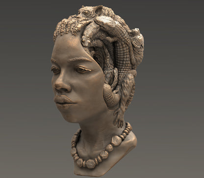 Consciousness Sculpture. Bronze colorway