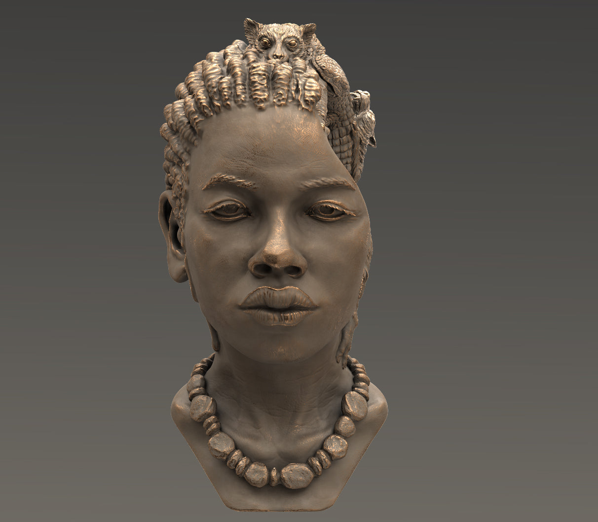 Consciousness Sculpture. Bronze colorway