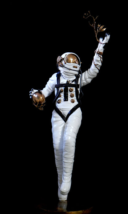 FOUNDATION White Patina Painted Bronze Sculpture