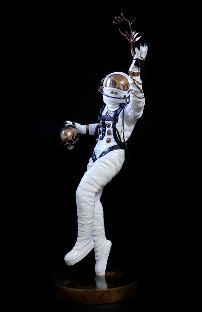 FOUNDATION White Patina Painted Bronze Sculpture