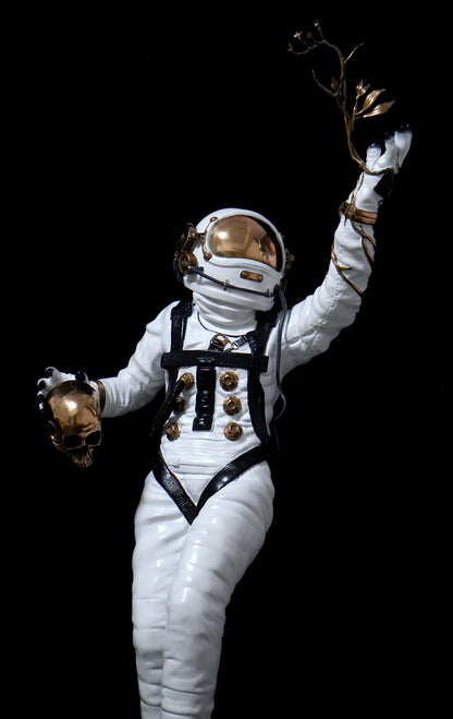 FOUNDATION White Patina Painted Bronze Sculpture