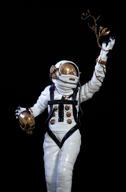 FOUNDATION White Patina Painted Bronze Sculpture