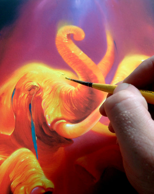 Two Makes One Hand Embellished Print by Michael Page