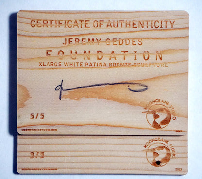 Original Drawing + XLarge FOUNDATION Sculpture Natural Polished Bronze