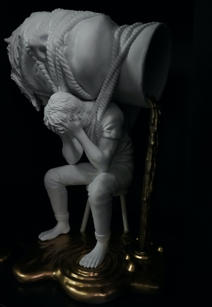 Limited edition EGO sculpture collaboration with Miles Johnston. MoonCrane Studio sculpting.