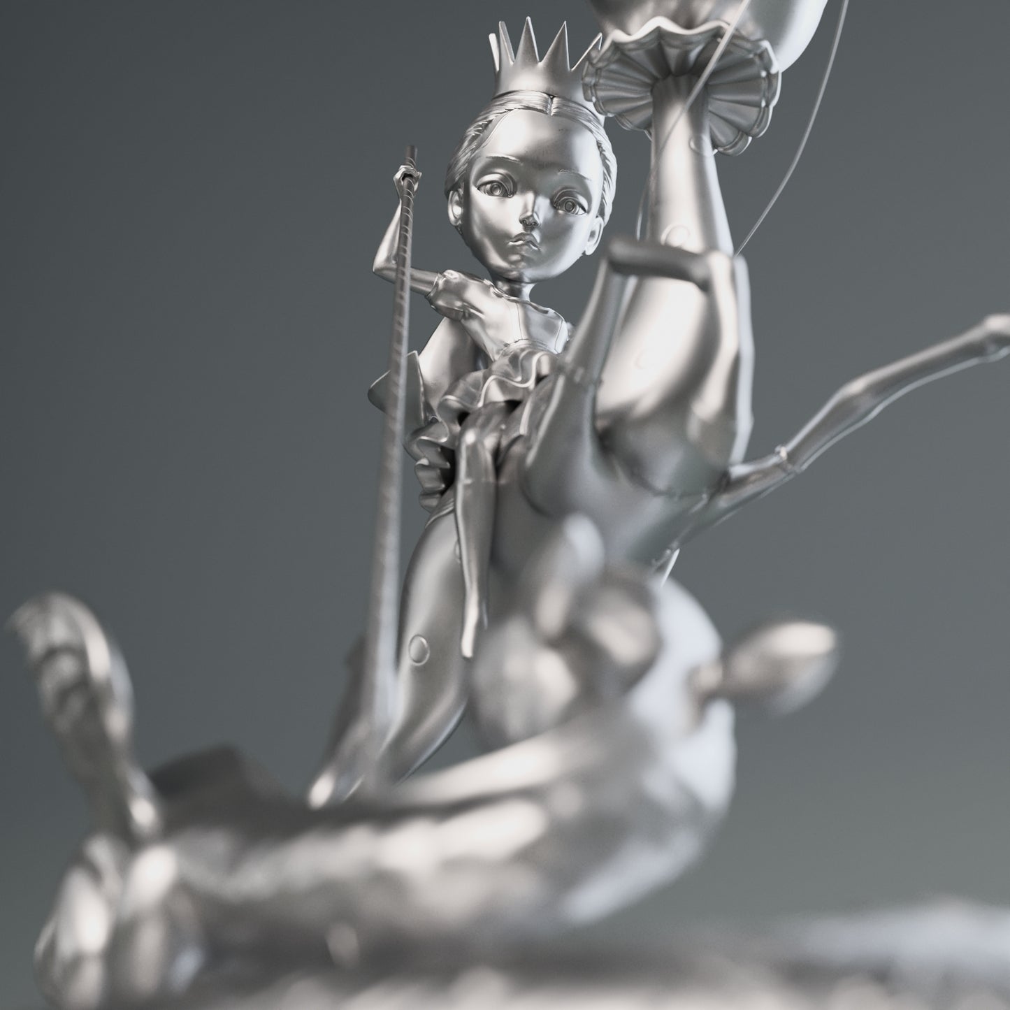 The Princess and the Prey Stainless Steel Sculpture Prototype 1 of 1