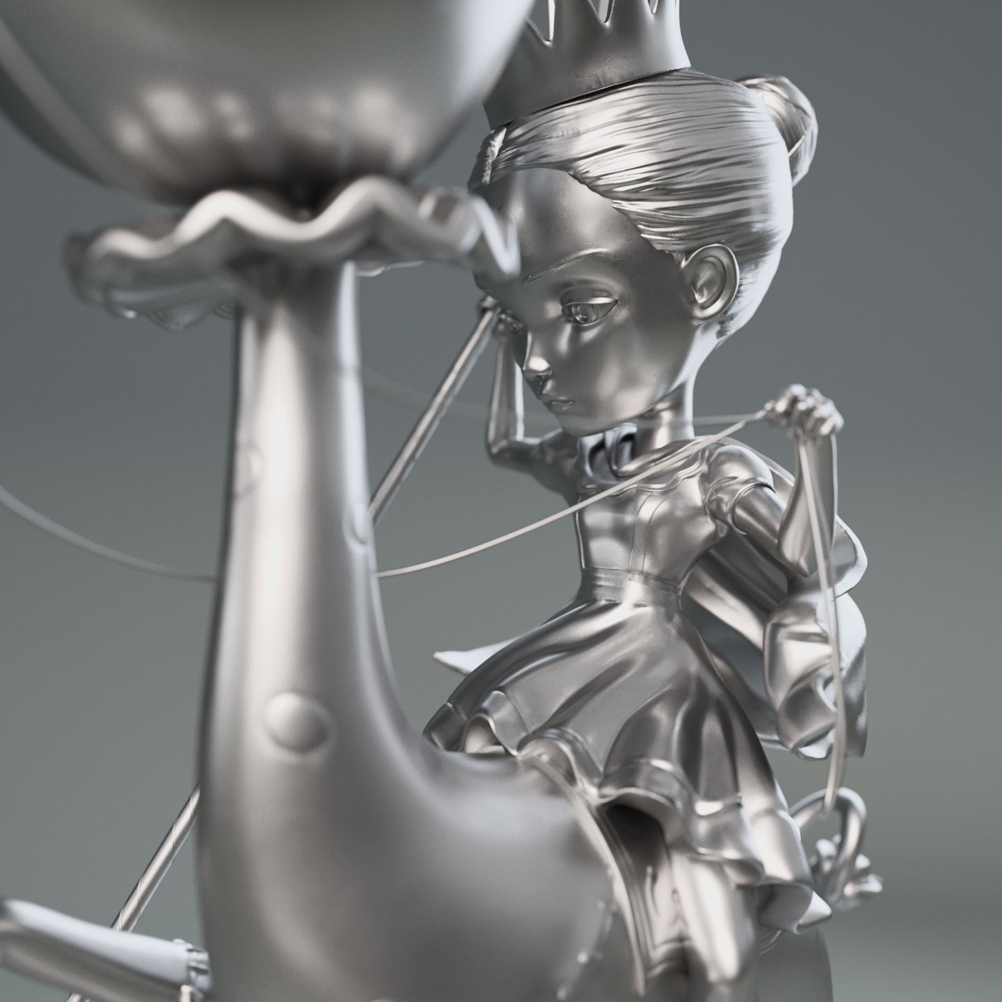 The Princess and the Prey Stainless Steel Sculpture Prototype 1 of 1