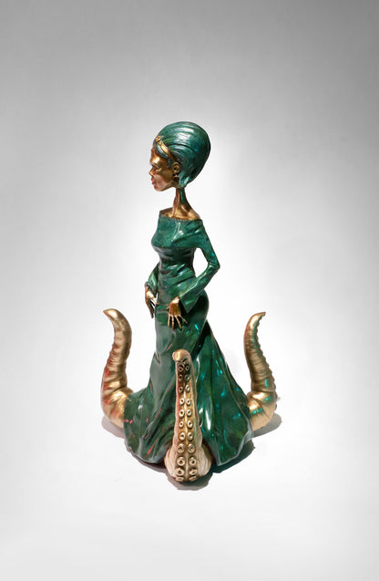 The Monster's Mother Patina Bronze Sculpture- ready to ship