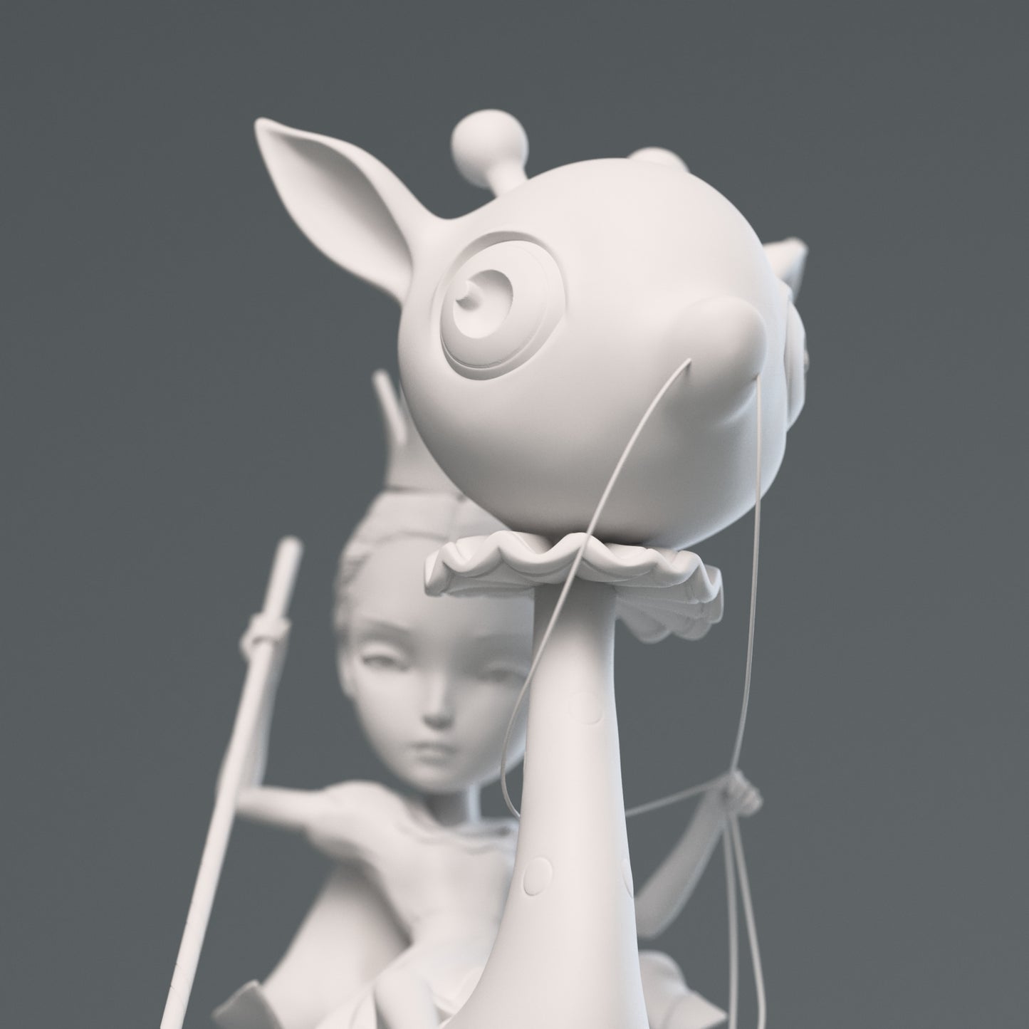 The Princess and the Prey Resin Sculpture White Colorway.