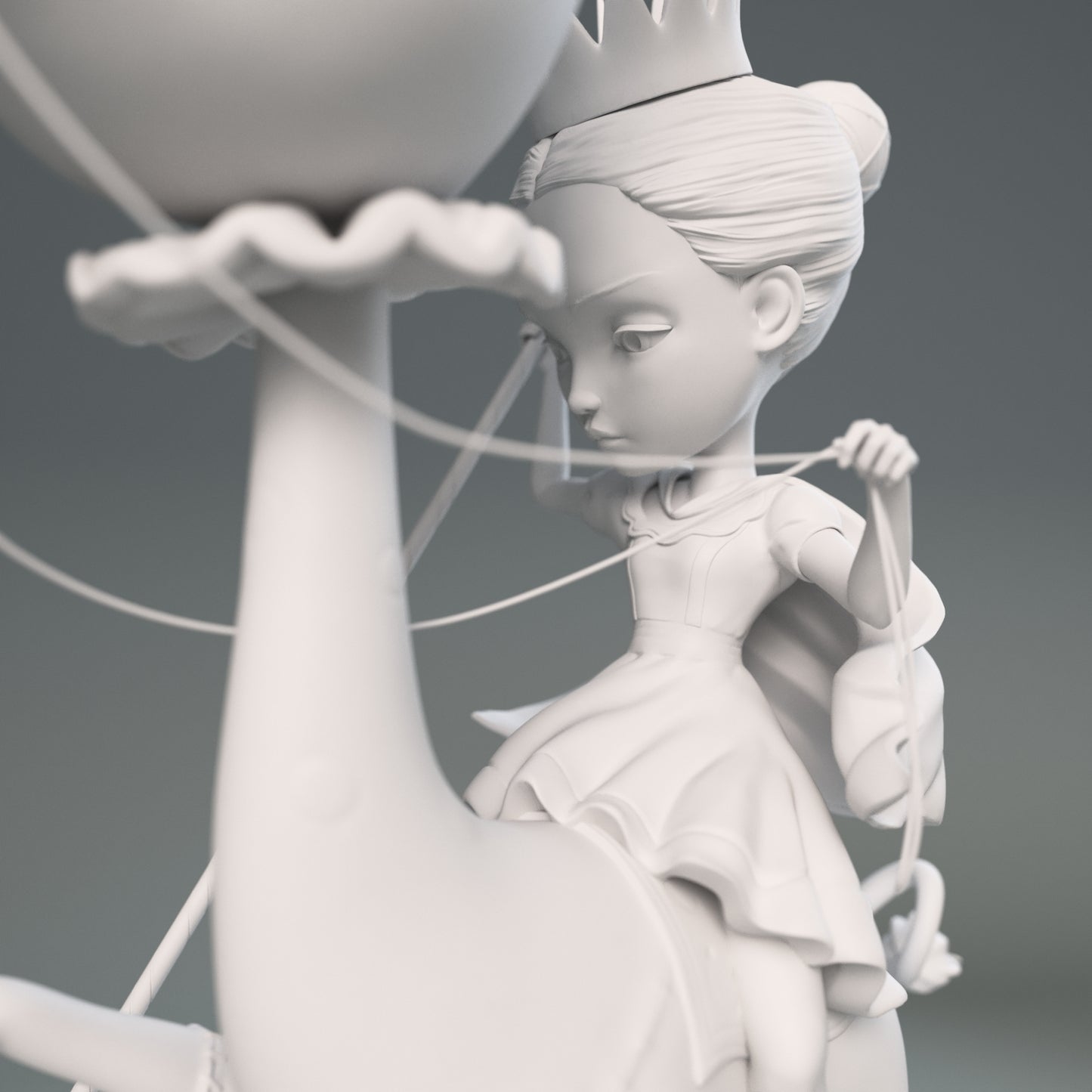 The Princess and the Prey Resin Sculpture White Colorway.