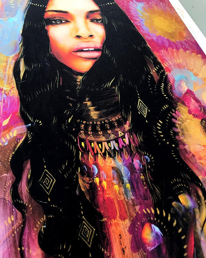 Earth Bloom Hand Embellished Limited Edition Print by Charmaine Olivia