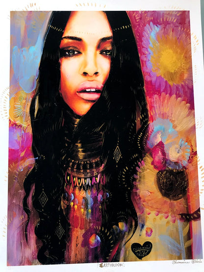 Earth Bloom Hand Embellished Limited Edition Print by Charmaine Olivia