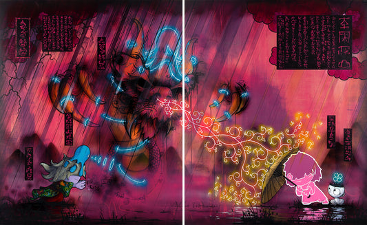 Megan and the battle of Sonbou Print by Tom Lewis